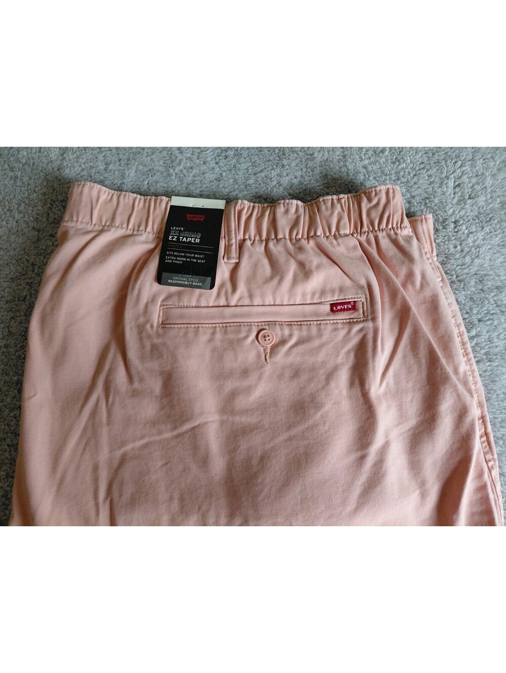 NWT Levis XX Chino EZ Taper Pants Pink Stretch Drawstring Big & Tall 4XL